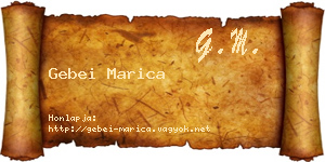 Gebei Marica névjegykártya